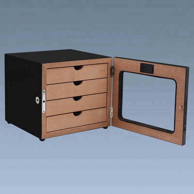 Custom Luxury Storage Wooden Cigar Display Cabinet 4