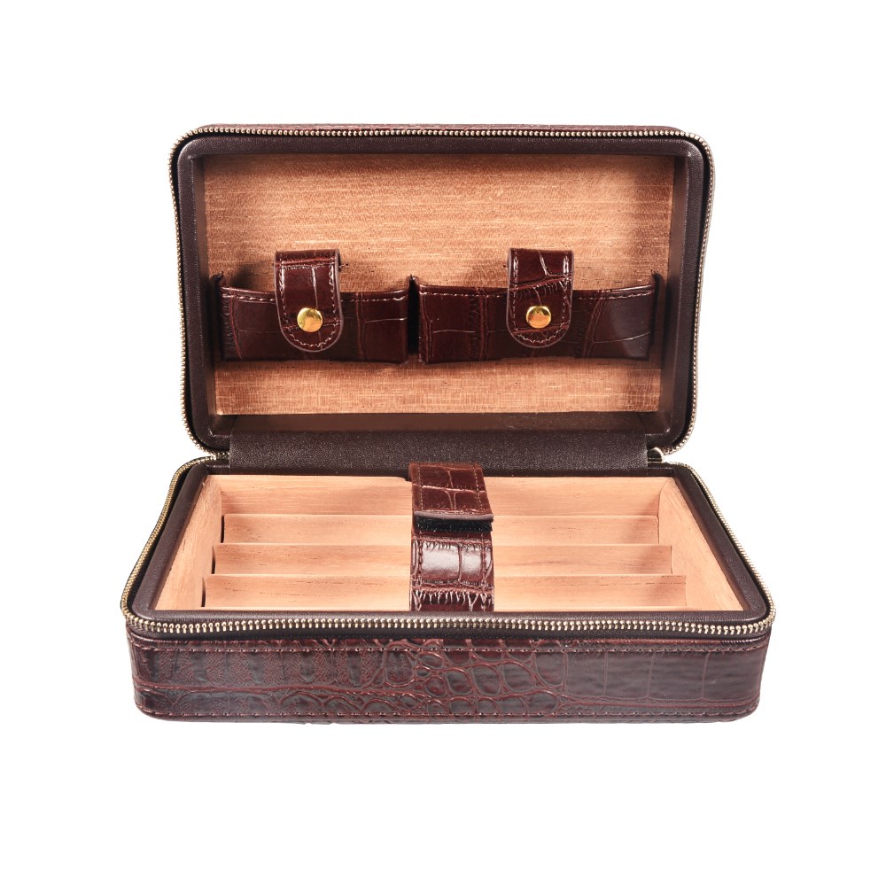2019 hot sell multi-function leather cigar travel humidor 7
