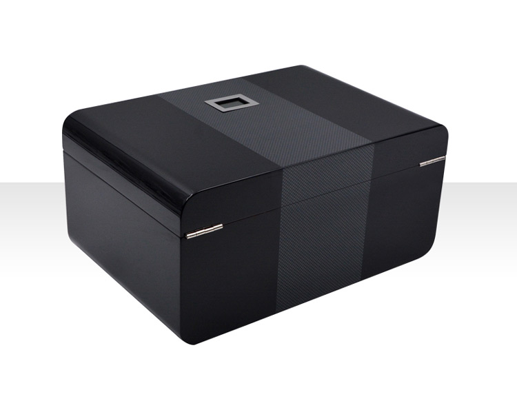 Cigar box with digital hygrometers black cigar humidor custom 5