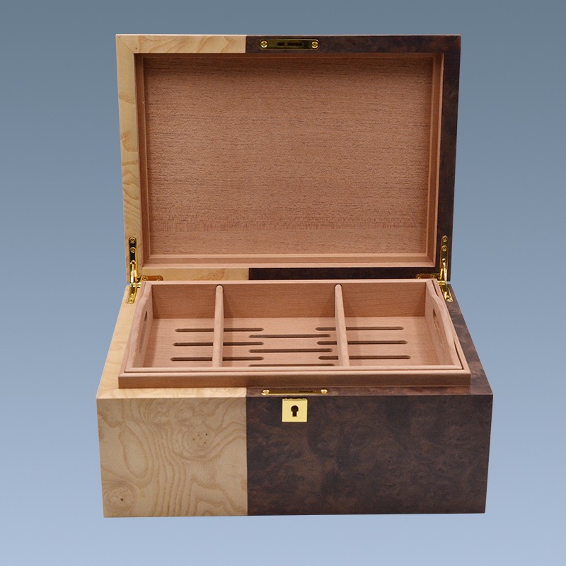 Handmade joint style double deck wooden cigar humidor 13