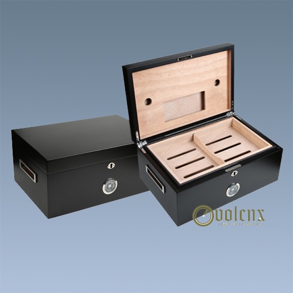 Hot Sale Empty Wooden Black Cigar Packaging Box For Sale