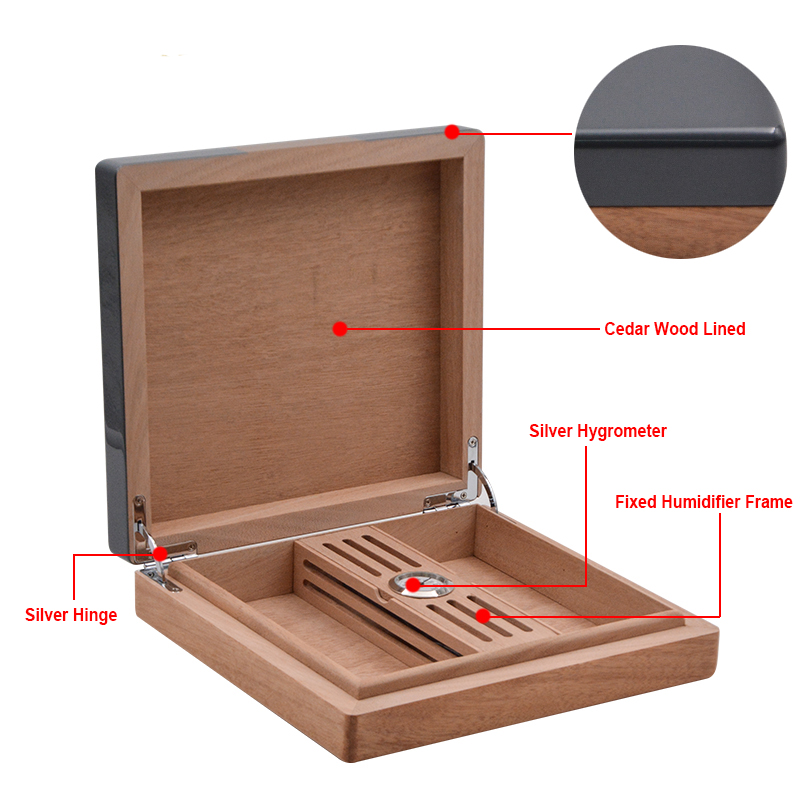 2019 high quality finished wooden cigar box hardware 5