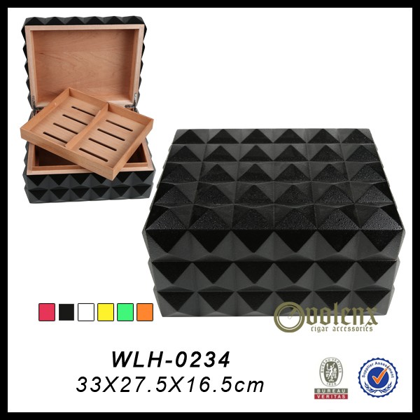 Wholesale Design Unique Black Custom Cigar Humidor Box