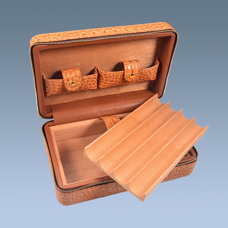 antique cigar leather box WLHG-0285B Details 3
