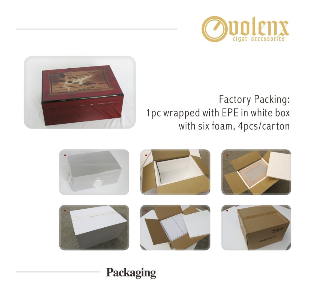 Quality Cherry Wood Humidor Photopaper Cigar Storage Box 7