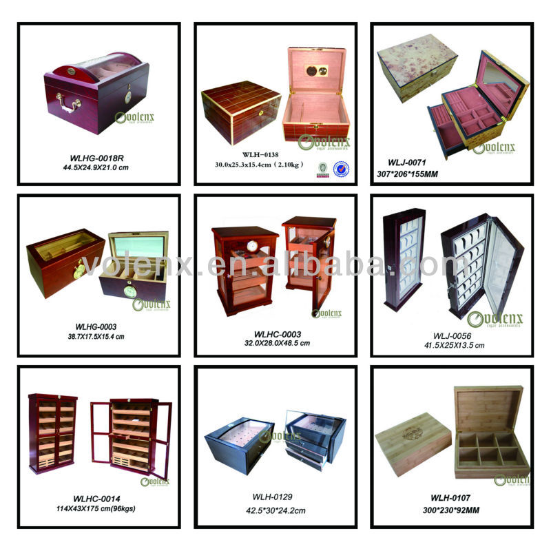 Tobacco show new design high glossy custom wooden cigar humidor box 19
