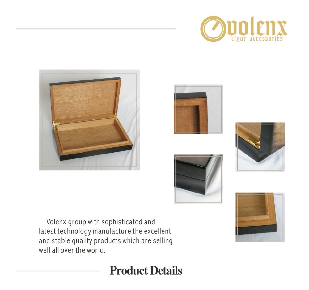 High Quality Custom Photo Paper Covered Wood  Cigar Humidor Cigar Storage Box 4