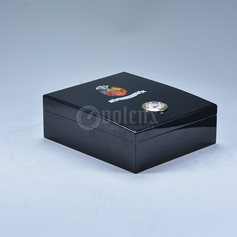 Weilongxin hot sale wooden boxes black cigar humidor 5