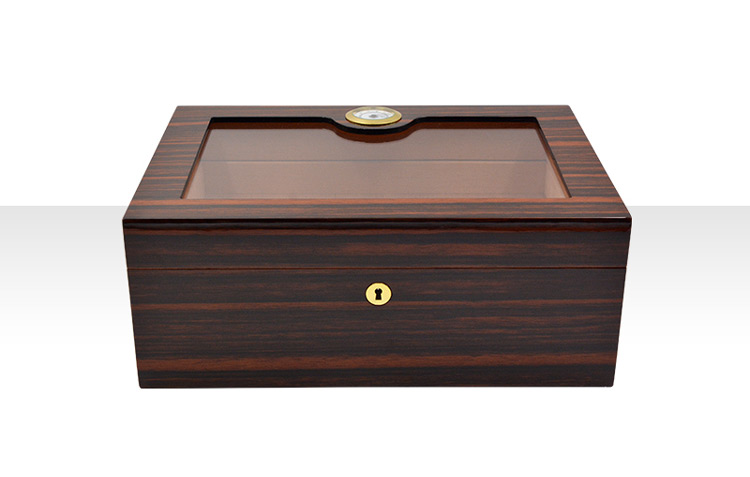  High Quality glass top wooden cigar humidor 7