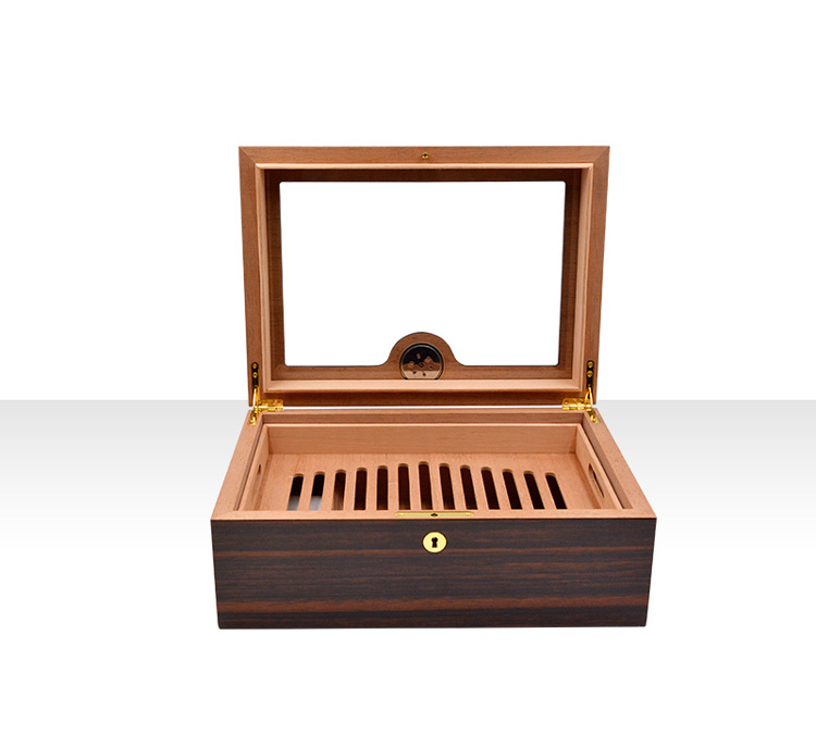 glass top wooden cigar humidor WLH-0160 Details 3