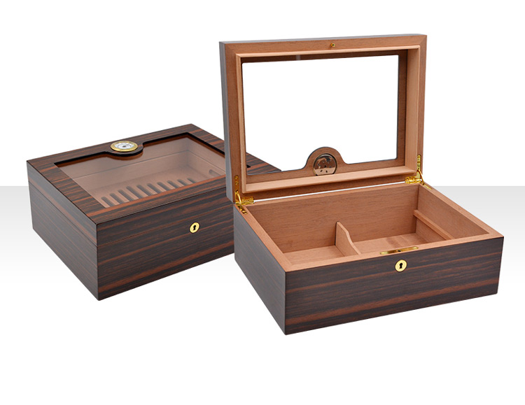 glass top wooden cigar humidor WLH-0160 Details