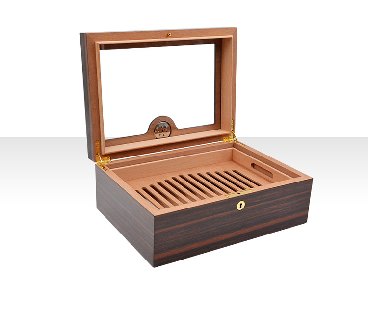  High Quality glass top wooden cigar humidor 5