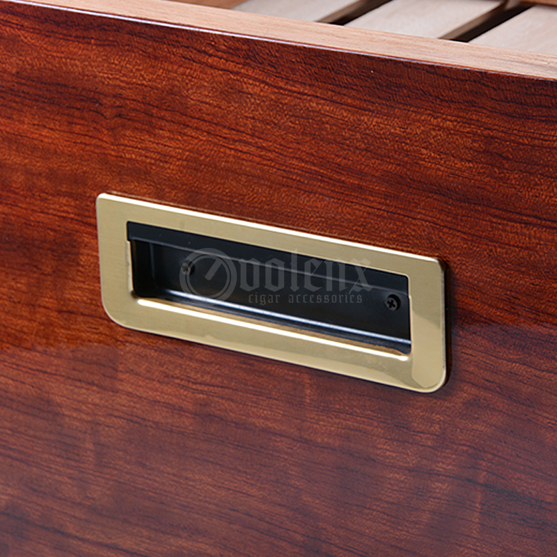 Glossy modern large storage wooden  desktop cigar humidor 5