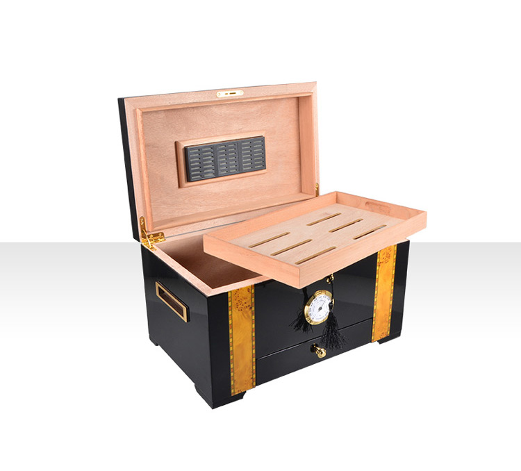 Handmade wood case electric cigar humidor 50-75 count cigar humidors for sale used humidor cabinet 7