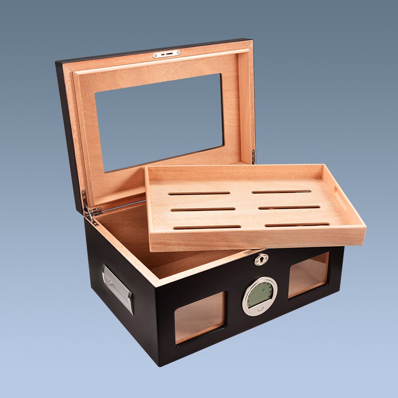 Hotsell plexiglass top wooden cigar cabinet humidor 5
