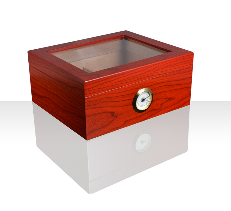 Desktop humidor box with transparent glass cigar humidor 5
