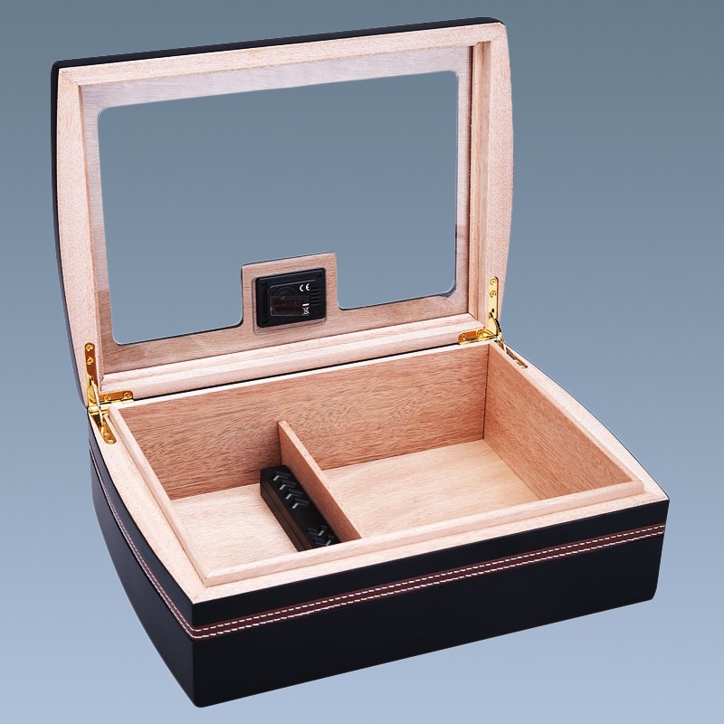 China Black Portable Car Humidor Cigar Travel Box Tobacco Wooden Case 3