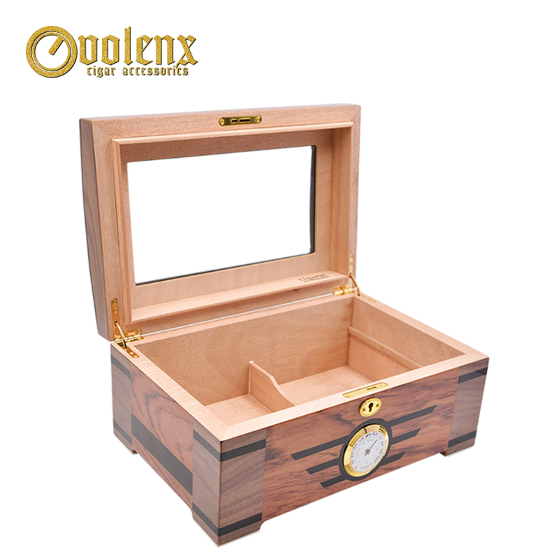 Hot sell high quality glass top cigar humidor manufacture 5