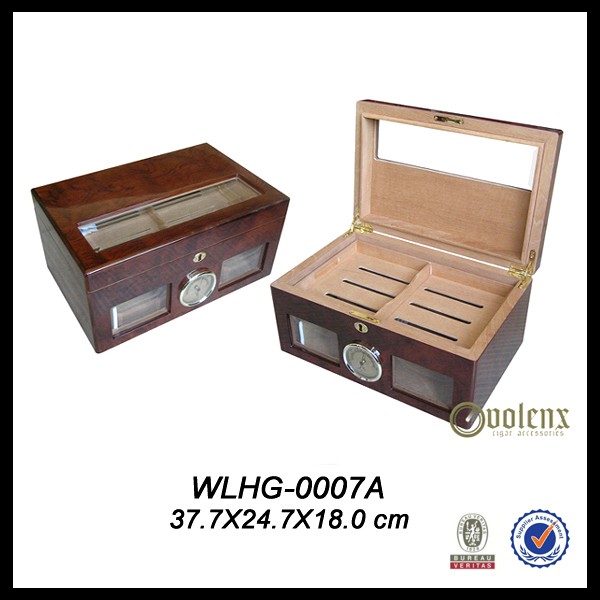 Glass Top High Quality Display Cigar Humidor Box 6