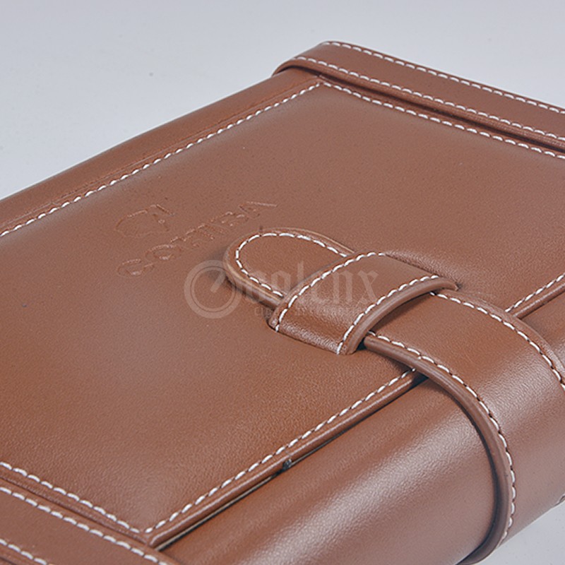Custom logo brown color travel leather wooden cigar case 9