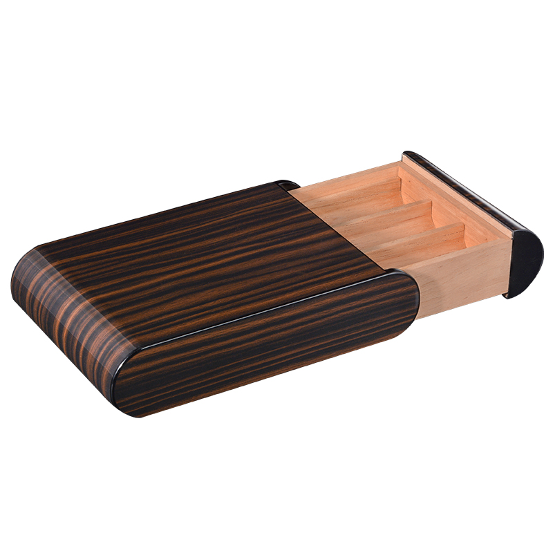 Custom Wholesale 3CT Brown Ebony Wood Cigar Box 8