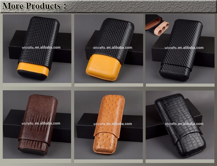 Luxury Portable Travel Leather Cigar Humidor Case Hand Made In China For Wholesale 27