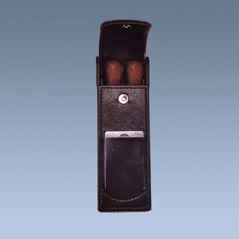 custom leather cigar case PU leather travel case 5