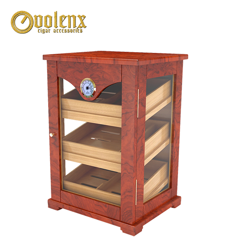 High quality wholesale rosewood 3 floor wooden cigar humidor cabinet
