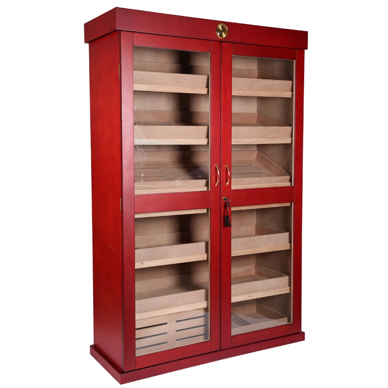 High End Large Cherry Wood Cigar Storage Cabinet