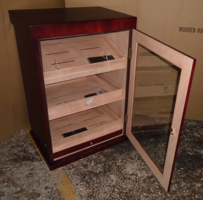 Wholesale Mahogany Veneer Cigar Cabinet Furniture 7