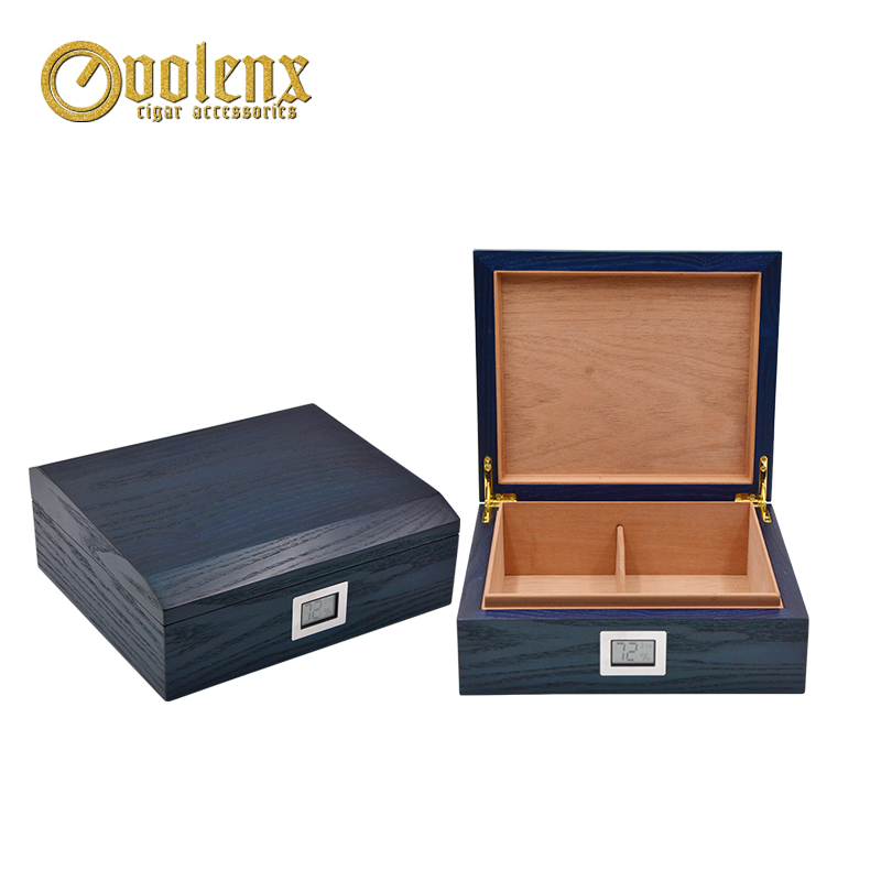 Luxury natural ashtree empty wooden cigar boxes manufacturer