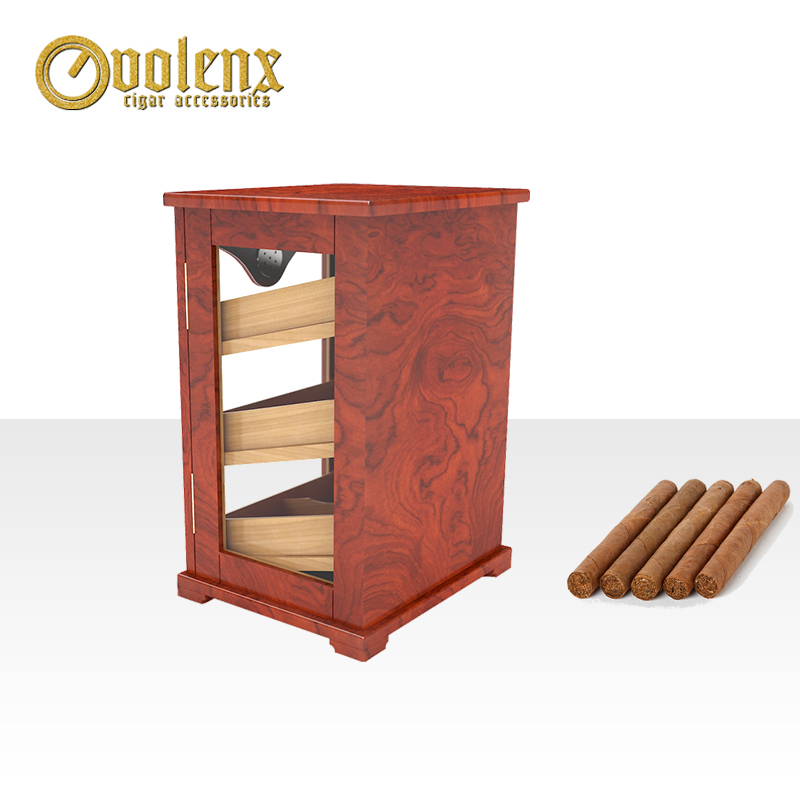 Premium Glass Wall Wooden Display Cigar Humidor Cabinet 3