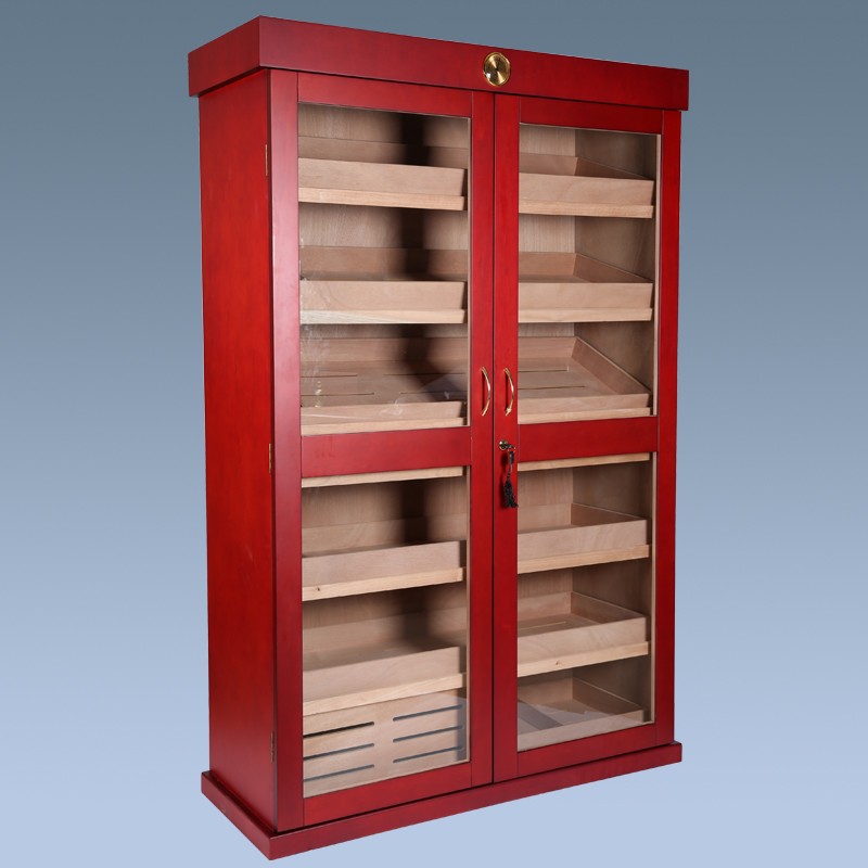 Large size 2.0m two door cabinet with lock cherry color cigar cabinet humidor 7