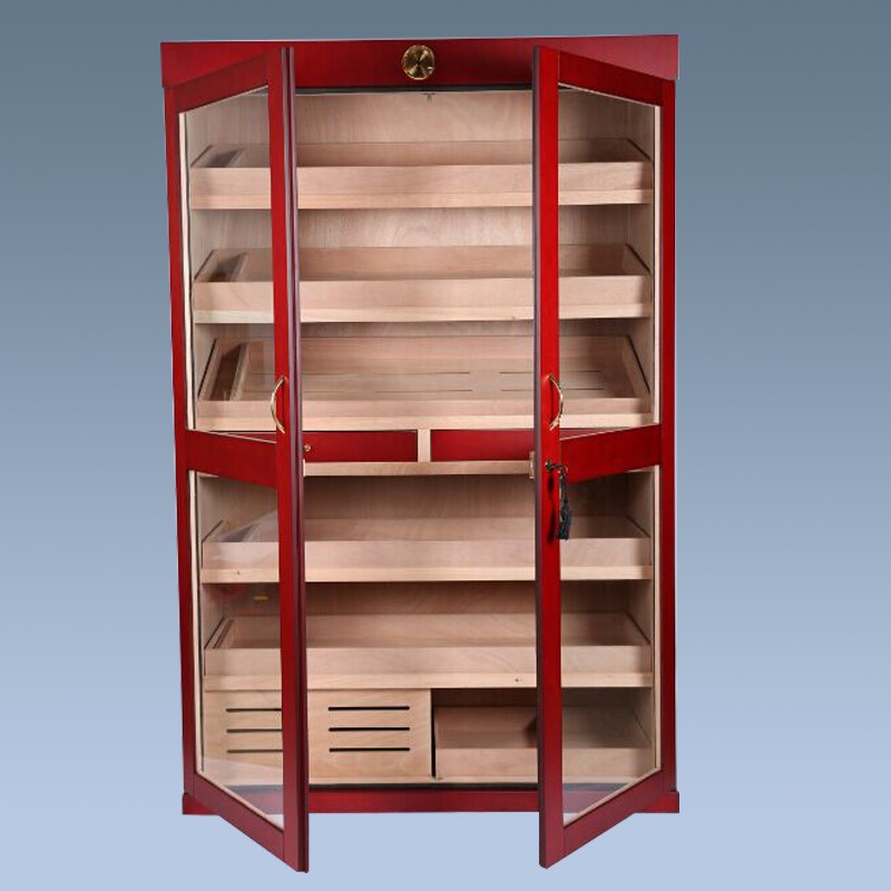 Large size 2.0m two door cabinet with lock cherry color cigar cabinet humidor 3