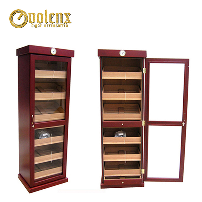 Floor Standing Glass Large Cigar Humidor Cabinet Supplier