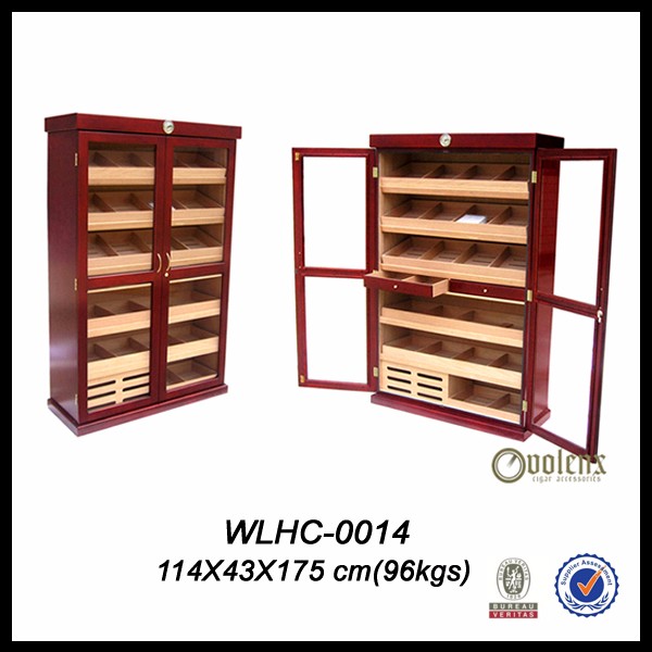 Most popular factory price high quality custom cedar wood cigar cabinet with drawers 9