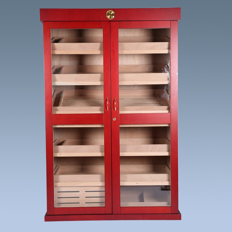 2 Doors Large Commercial Wooden Display Cigar Cabinet Humidor For Home 7