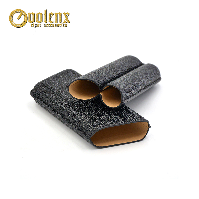 Hotsale With cutter pearl surface PU leather cigar case