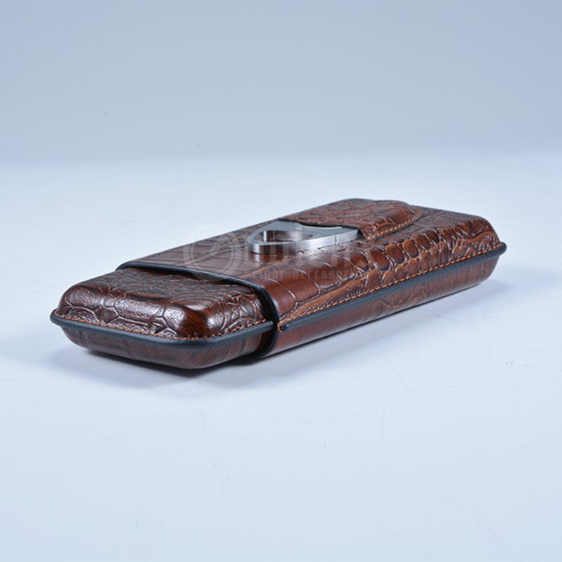 Leather Cigar Case With Cutter WLL-0047 Details 11