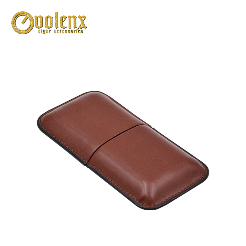 Travel brown manufacture 3 fingers Leather Cigar Tip Holder Case 5