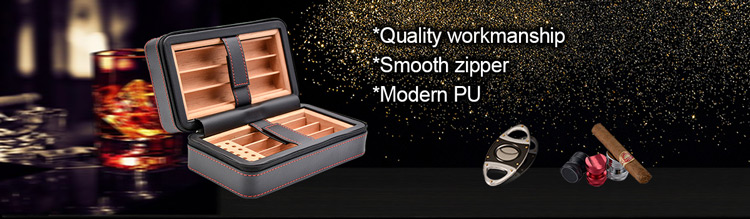 High quality portable custom carbon fiber wood cigar case