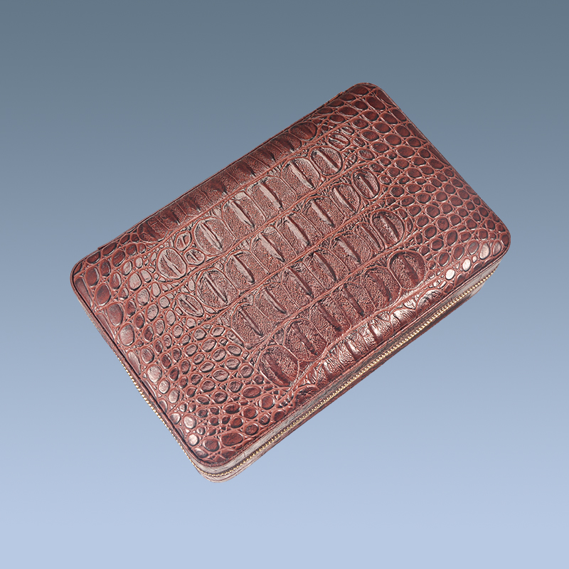 1pc Cedar Tray Zipper Cigar Case Brown Leather with Cigar Accessories 11