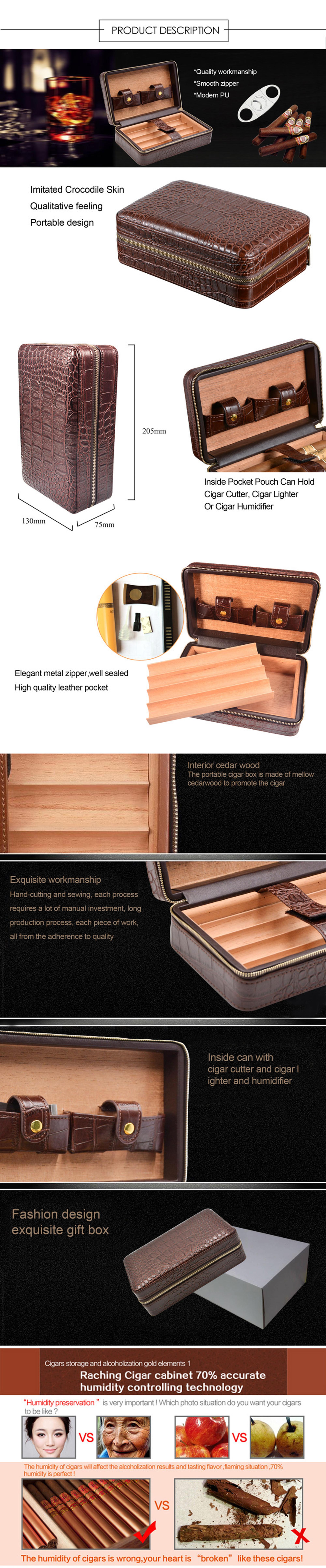  High Quality cigar case box