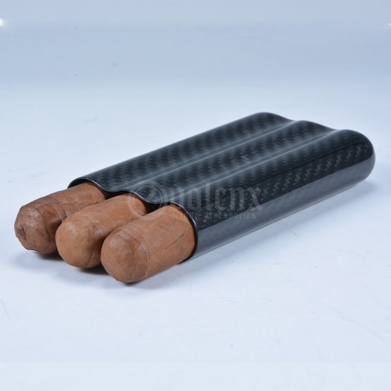 Hot Premium Portable 100% Real Carbon Fiber Cigar Case Humidors