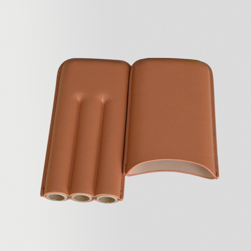 wholesale handmade  new gift design PU leather cigar case 7