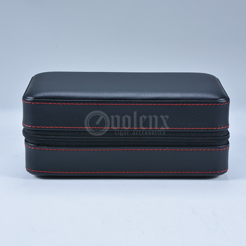 Custom Black Leather Humidor Case Travel Portable Cigar Humidor 11