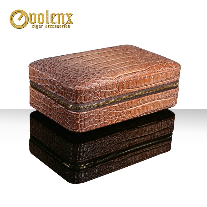 Wholesale new design leather material custom wooden cedar cigar case 9