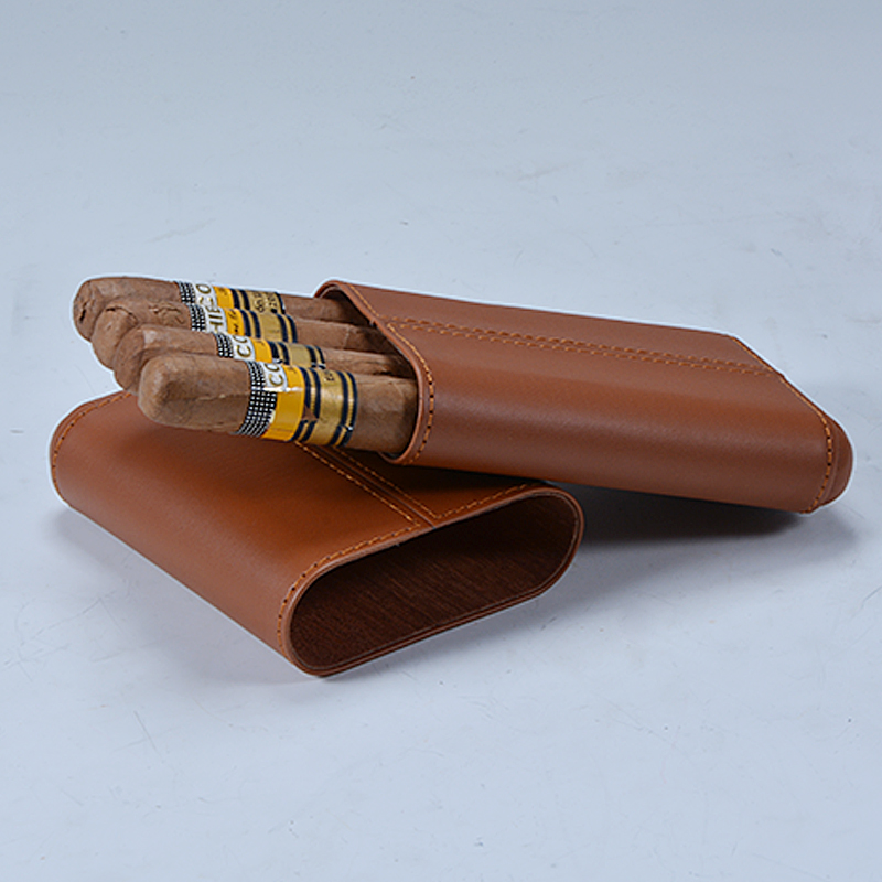 Custom Cedar Liner For Brown Cigar Case Leather 7