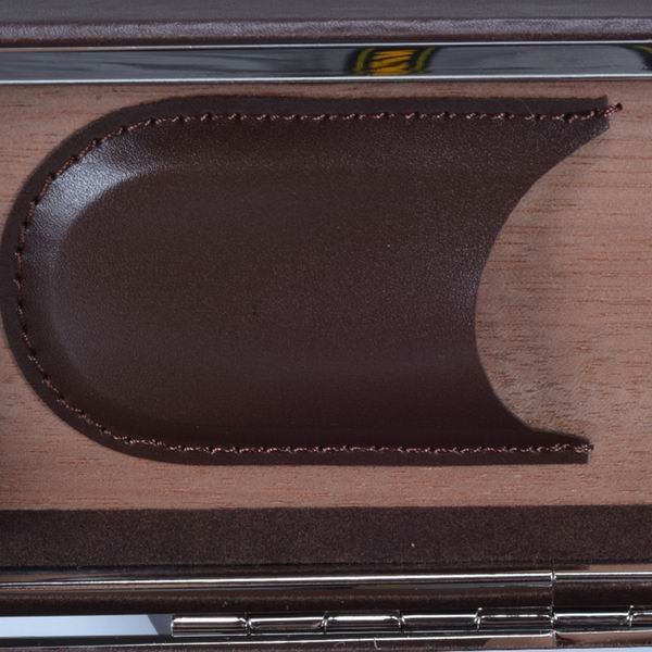 Custom Red Tube Photo Wooden Leather Cigar Case With Cigars Cutter 13