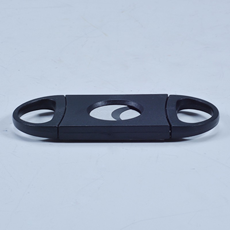 Luxury plastic double blade with epoxy logo cigar cutter
